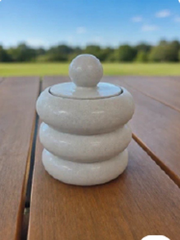 Decoratiepot met deksel – wit